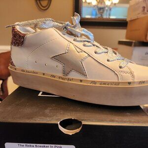 Reba Sneaker with Pink Glitter Heel